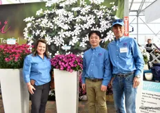 Lorentina McKoy, Masahi Matsumara and Kentaro Suka of Suntory presenting Surfinia Purple Starshine. “It is our fist star pattern petunia. On top of that, it is more compact, not as vigorous as the other surfinias in the series and has a good rain and heat tolerance. This year, Surfinia is celebrating it’s 30th anniversary in Europe. In 2022, they will celebrate the 30th anniversary of Sufinia in the US.